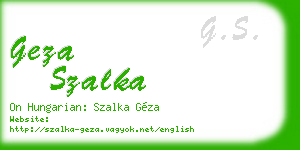 geza szalka business card